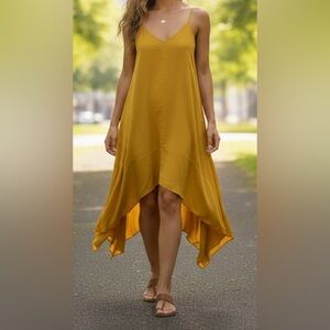 Elan Asymmetrical Yellow Dress